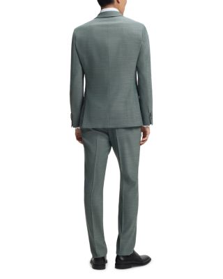 H Huge Textured Solid Slim Fit Suit