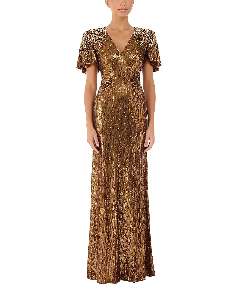 Jenny Packham Manon Sequin-Embellished Dress