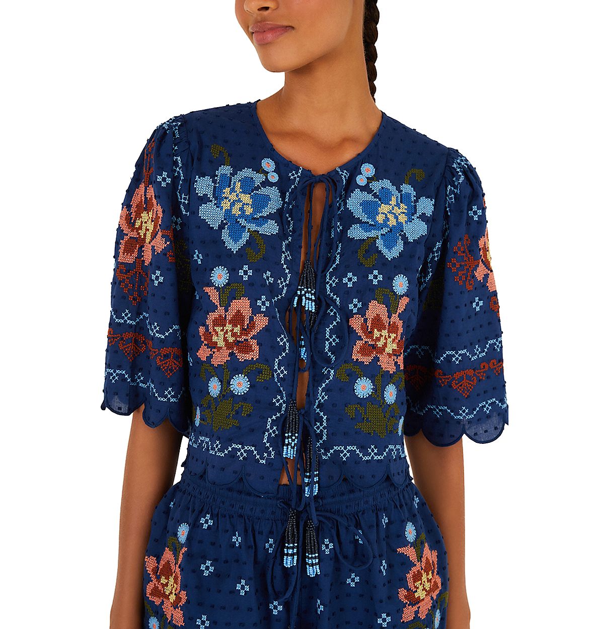 Farm Rio Stitched Garden Swim Cover-Up Top