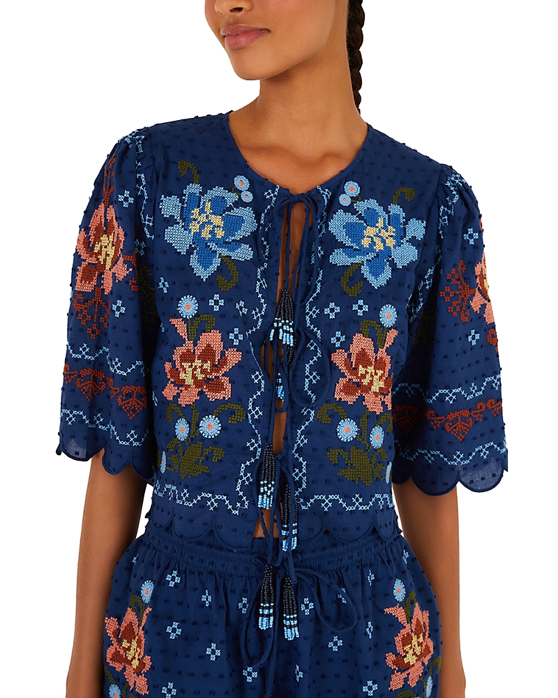 Farm Rio Stitched Garden Swim Cover-Up Top