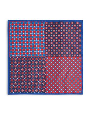 Geometric Quadrant Silk Pocket Square