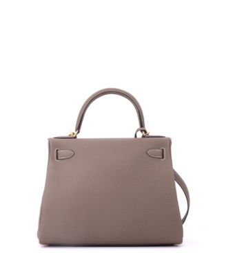 Kelly 28 Handbag Grey Togo with Gold Hardware