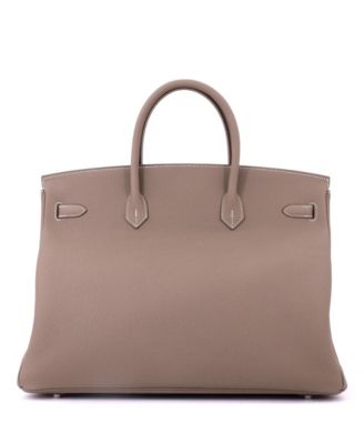 Birkin 40 Handbag Grey Togo with Palladium Hardware