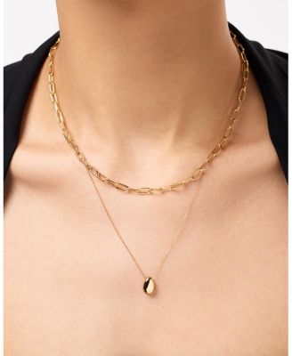 Solid Yellow Gold Large Paperclip Necklace