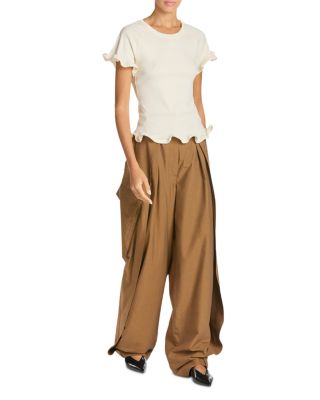 Frilled Hem Ribbed Tee