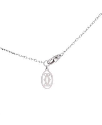  D'Amour 3 Station Pendant Necklace 18K White Gold with Diamonds, 16"