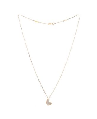  Sweet Alhambra Butterfly Pendant Necklace 18K Gold and Mother of Pearl, 15.75"