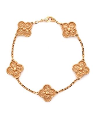  Vintage Alhambra 5 Motifs Bracelet 18K Rose Gold