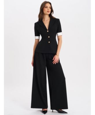  Aleena Short Sleeve Business Casual Blazer