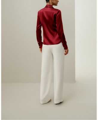  Elegant Silhouette Silk Shirt