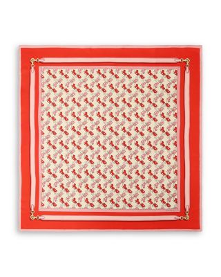 Horse & Carriage Straps Printed Silk Square Scarf