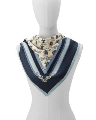 Horse & Carriage Straps Printed Silk Square Scarf