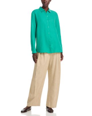 Linen Classic Collar Long Shirt