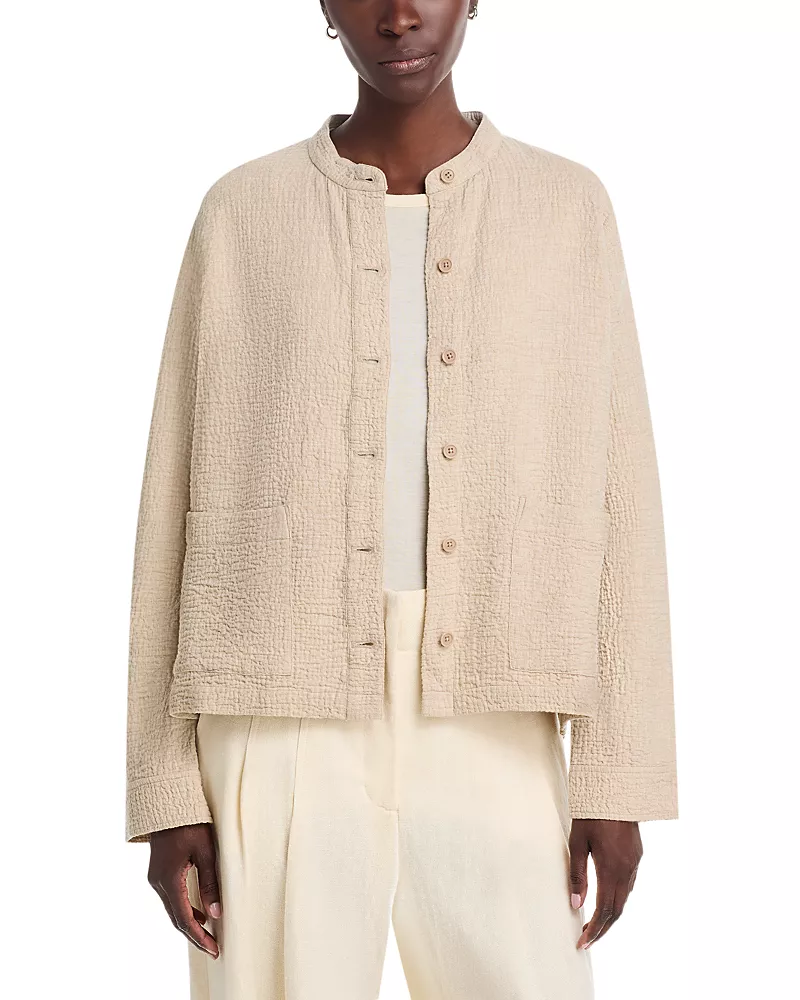 Eileen Fisher Mandarin Collar Shirt Jacket