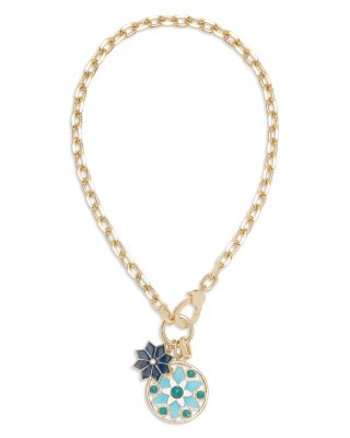 Deepika Mixed Stone Flower Pendant Necklace, 17"