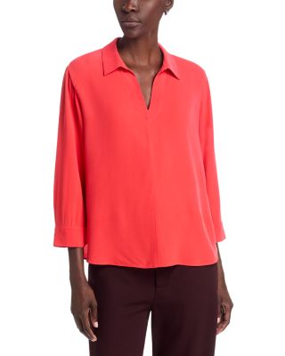 SiSilk Georgette Crepe Classic Collar Top