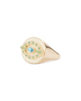 Saruti Crystal Evil Eye Cocktail Ring 