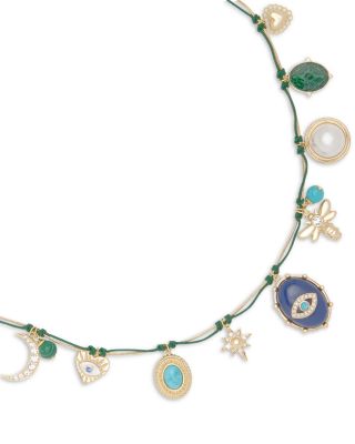 Sienna Mixed Stone Charm Necklace, 17-19"