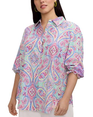 Olivia 3/4 Sleeve Paisley Shirt