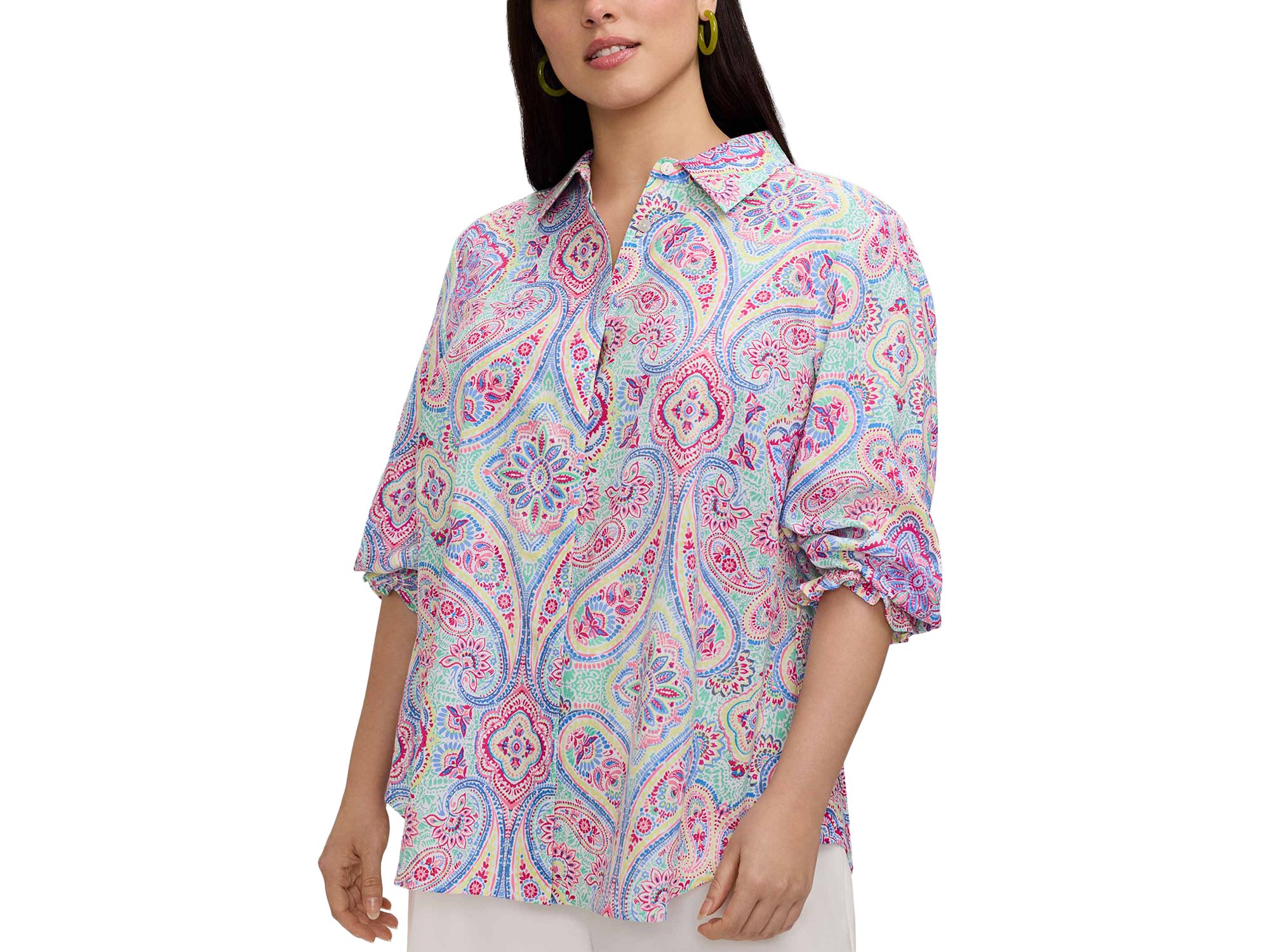 Olivia 3/4 Sleeve Paisley Shirt