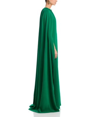 Draped Sleeved Caftan with Brooch 