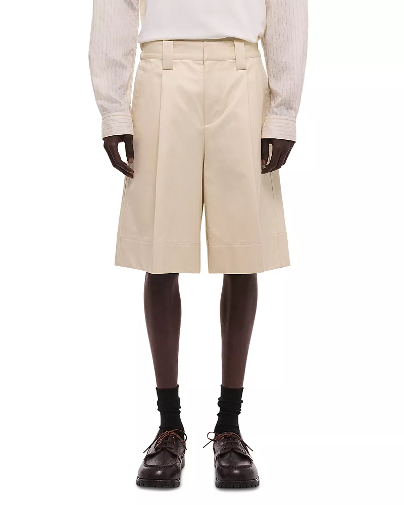 Helmut Lang Relaxed Fit Pleated Chino Shorts