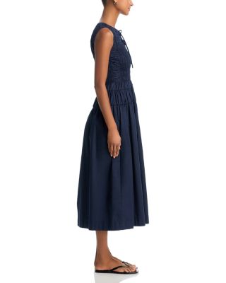 Shirred Waist Midi Dress