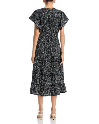 Gia Printed Tie Waist Midi Dress