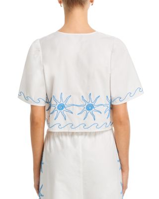Pari Embroidered Tassel Tie Top