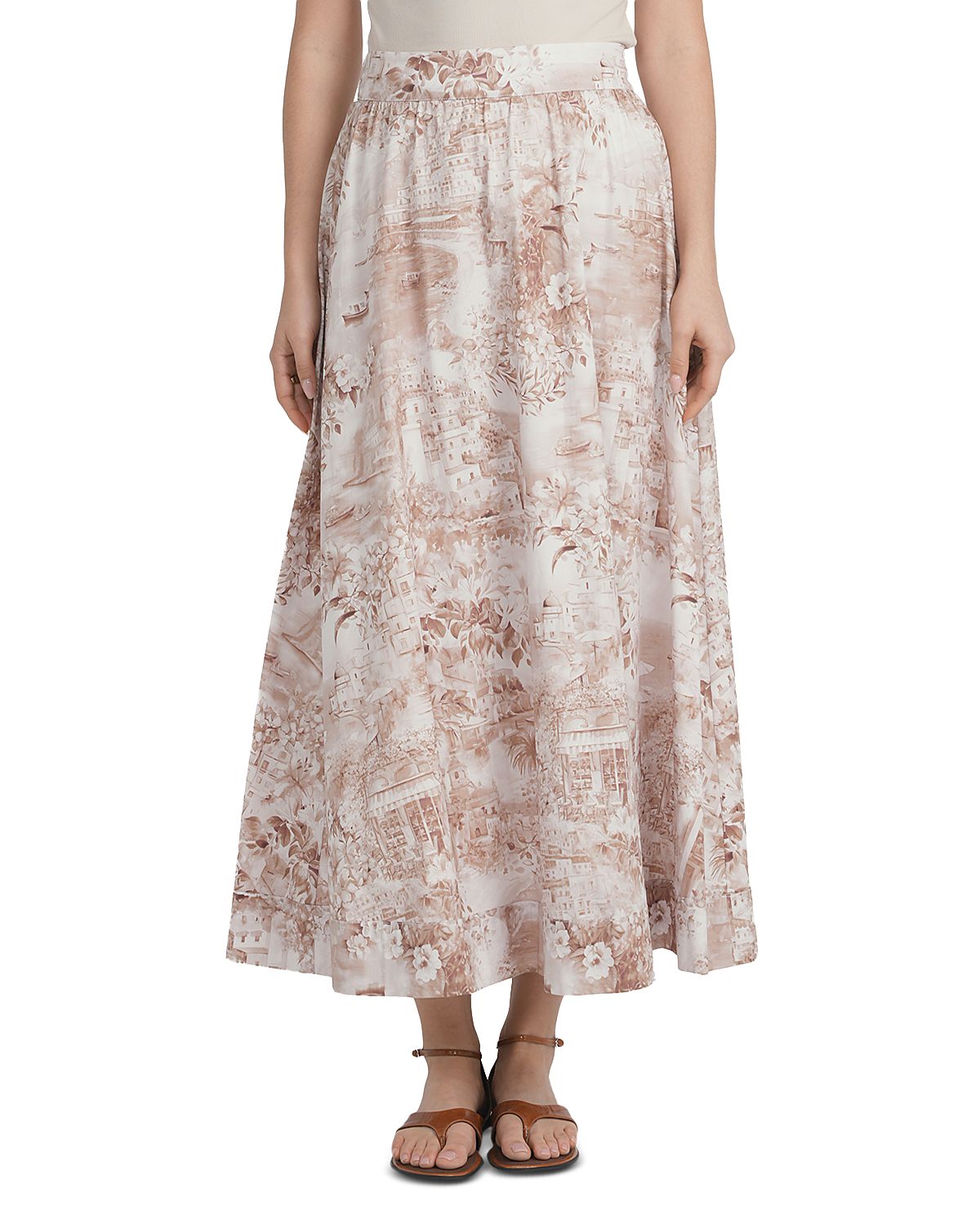 Point Printed Maxi Skirt