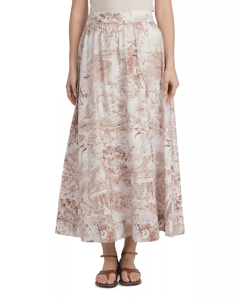 Point Printed Maxi Skirt