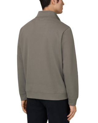 Zipped Sweatshirt in Cotton Blend Scuba Pique