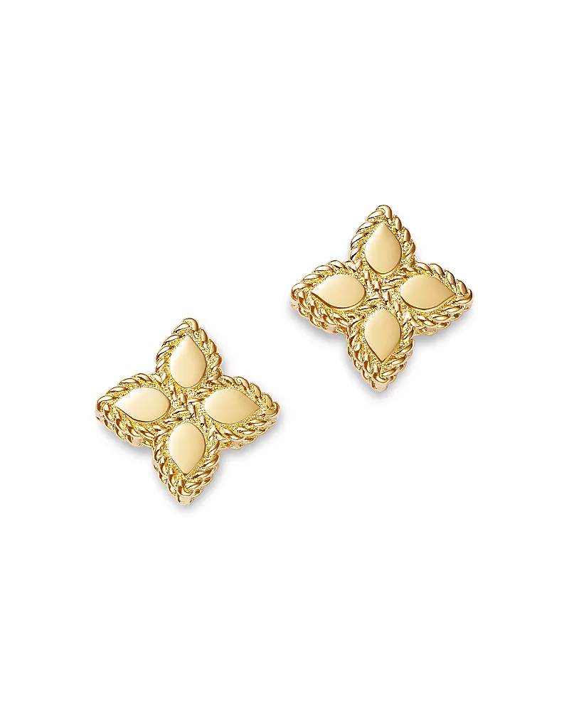 Roberto Coin 18K Yellow Gold Princess Flower Small Stud Earrings