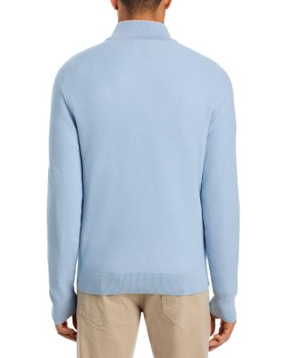 Cotton Tipped Textured Birdseye Half Zip Sweater - Exclusive