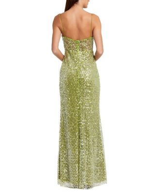 Embellished Mesh Sleeveless Bustier Gown