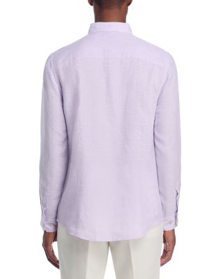 Yarn-Dyed Standard Fit Linen Shirt in Soft Lilac - Exclusive