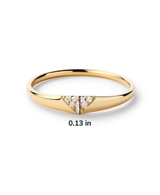 Solid Yellow Gold Lab-Grown Diamond Trillion Signet Ring