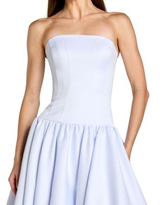  Strapless Satin Dropwaist Gown