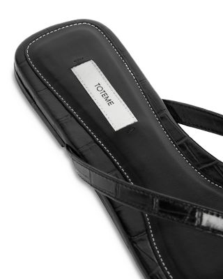 Women's Croco Embossed Flip Flops