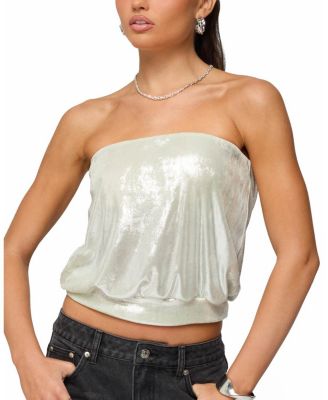 Leira Silky Sparkly Strapless Top