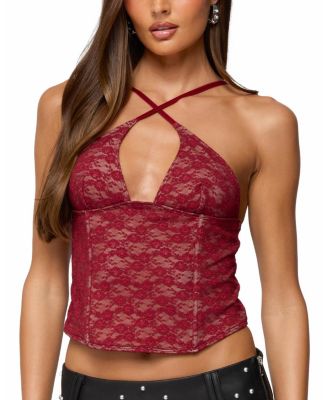 Tyra Crisscross Lace Boned Top