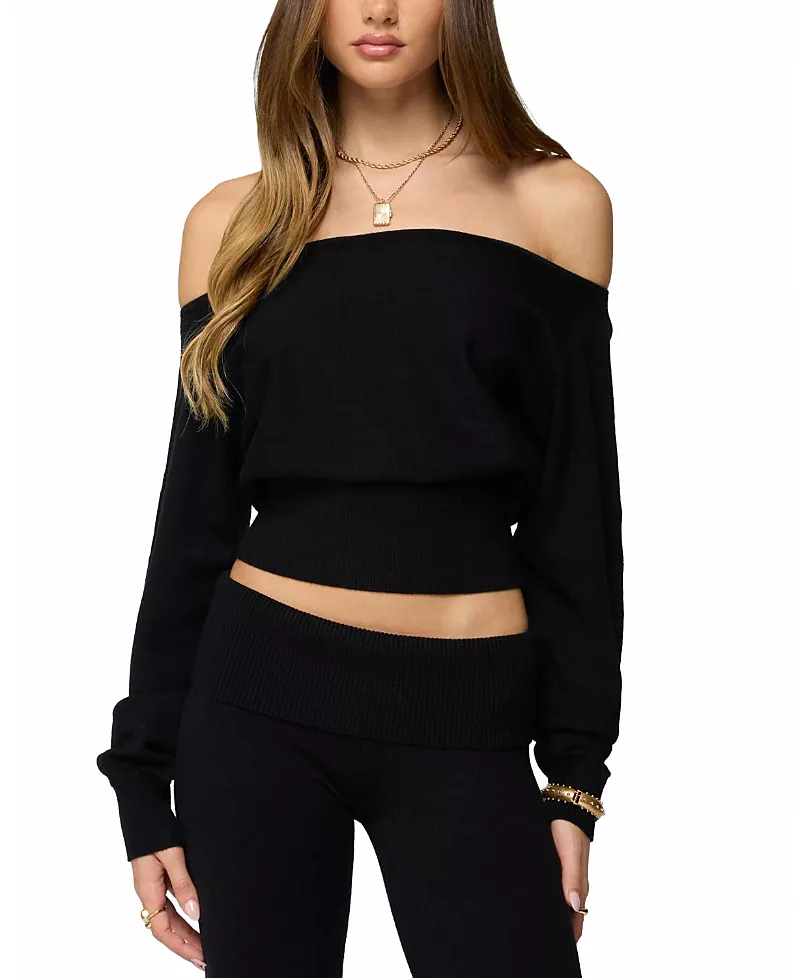 Edikted Skyla Off Shoulder Knit Sweater