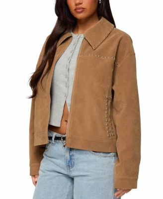 Memphis Studded Faux Suede Jacket
