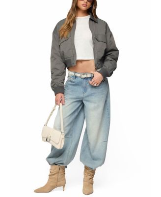 Dolan Ruched Oversized Bomber Jacket