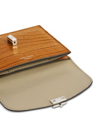 T-Lock Croco Embossed Leather Cardholder 