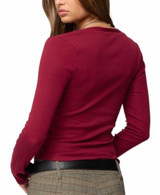 Charla V Neck Button Up Top