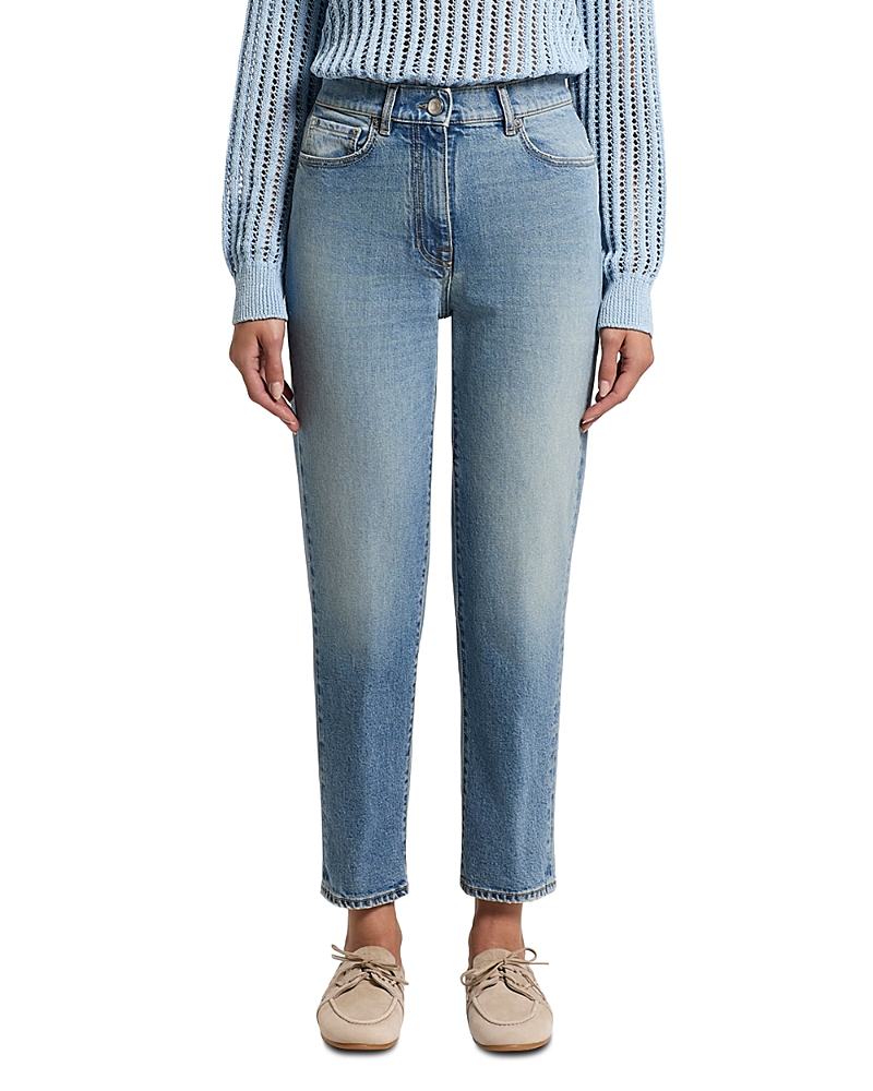 Peserico Low Rise Straight Crop Jeans in Ink
