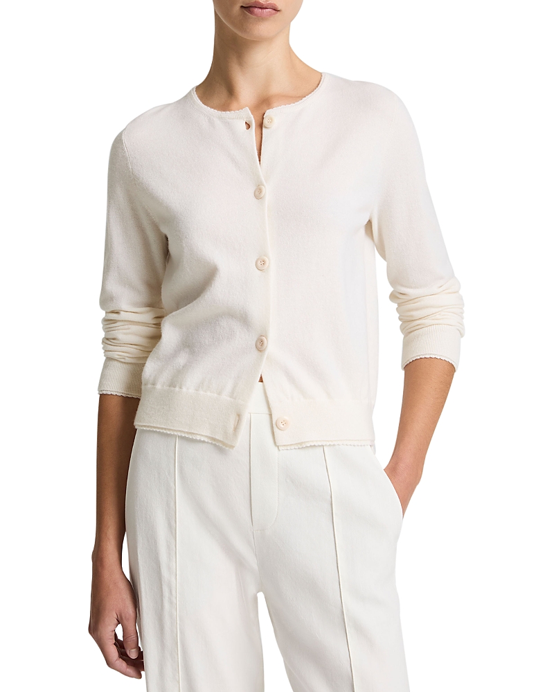 Vince Scallop Trim Cardigan Sweater