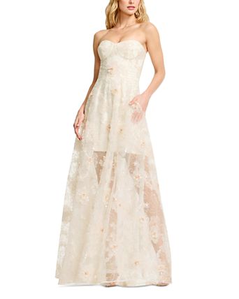 knee length dresses for ladies Beaded Lace Long V Neck Dress With Open Back