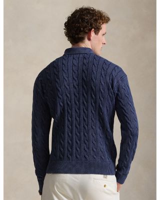 Relaxed Fit Cable Knit Cotton Sweater